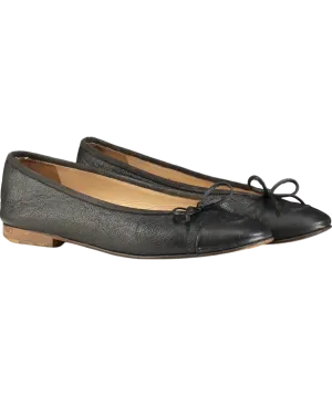 Chanel Black  Leather CC Logo  Ballet Flats UK 4.5 EU 37.5 👠