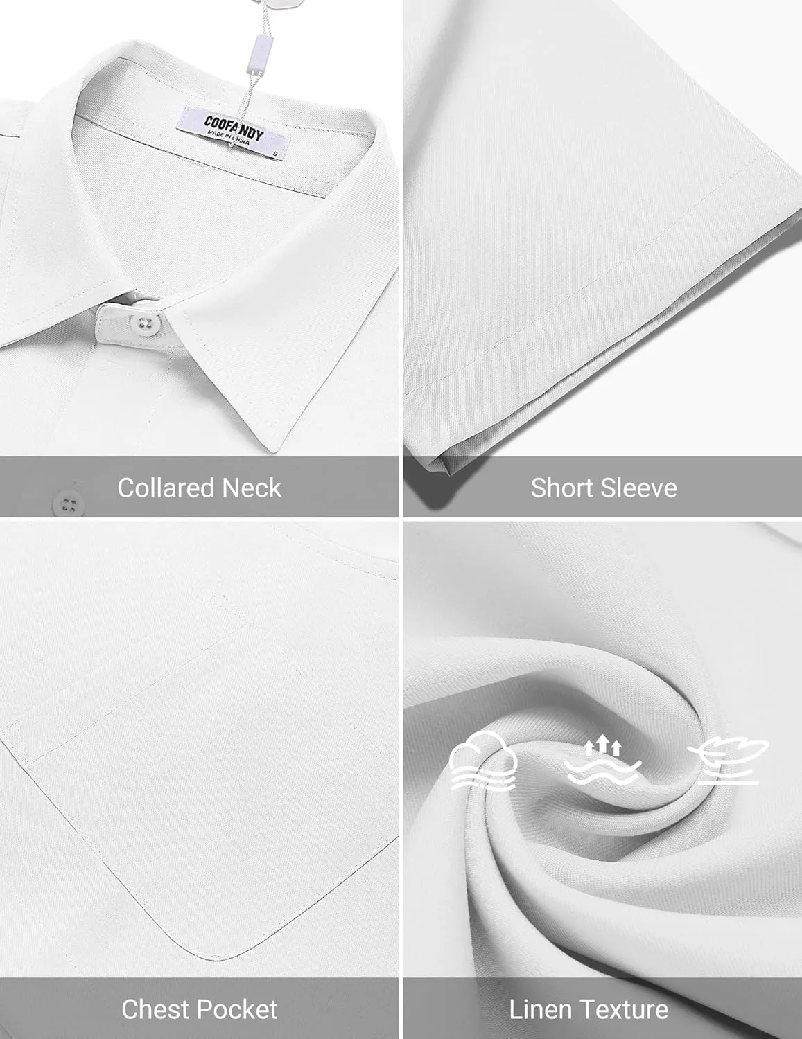 COOFANDY Shirts for Men Short Sleeve Button Down Shirt Casual Summer Beach Shirts