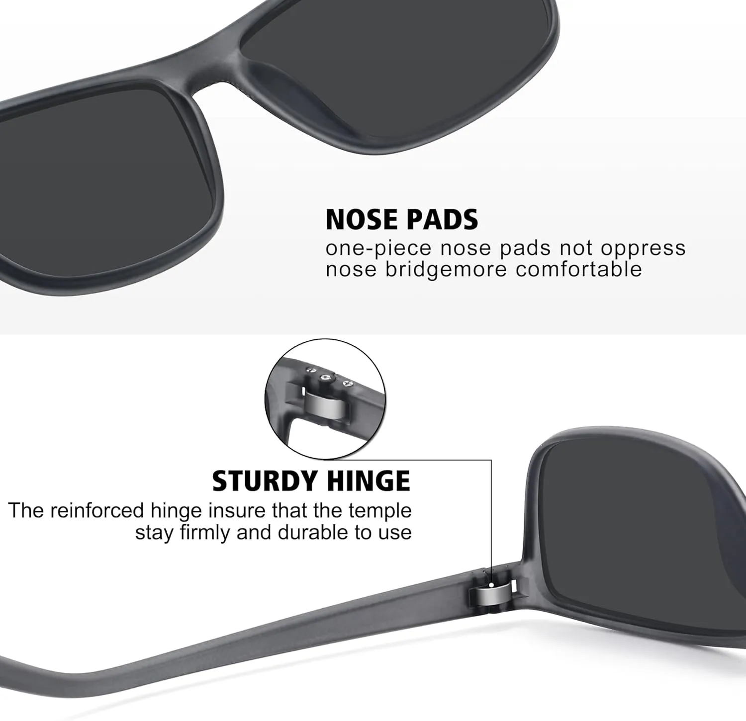 STORYCOAST Polarized Sunglasses for Men Women Classic Square Sports Fishing Running Golf Sun Glasses UV Protection