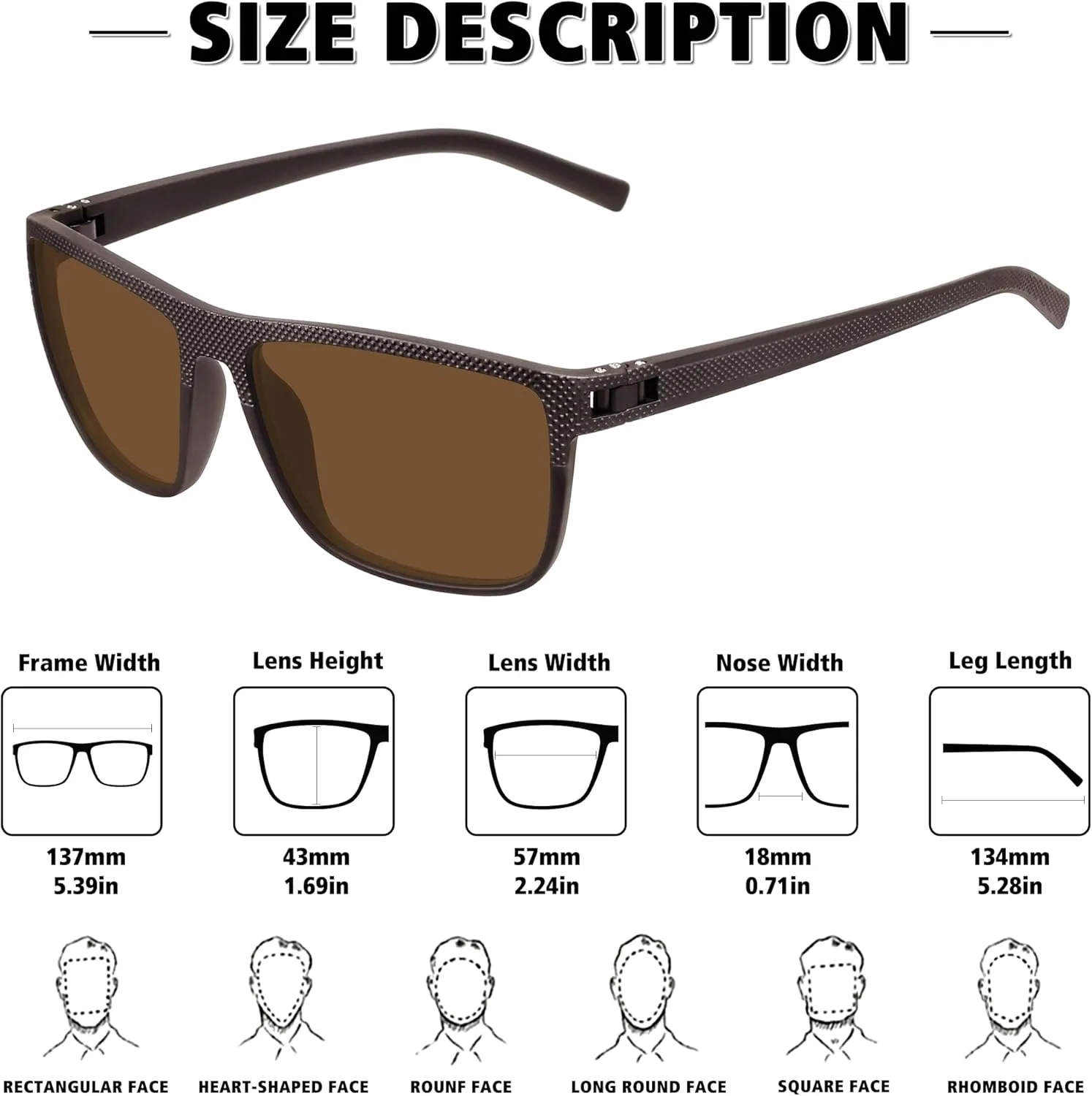 STORYCOAST Polarized Sunglasses for Men Women Classic Square Sports Fishing Running Golf Sun Glasses UV Protection