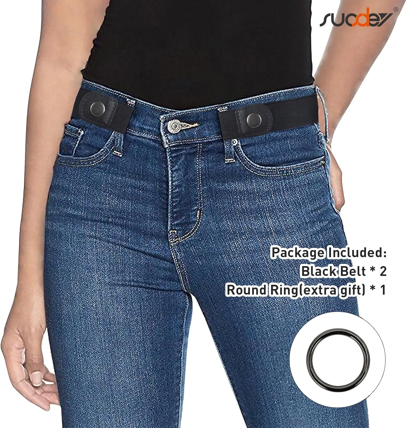SUOSDEY No Buckle Invisible Stretch Belts for Men/Women Belt for Jeans pants No Hassle,No Bugle