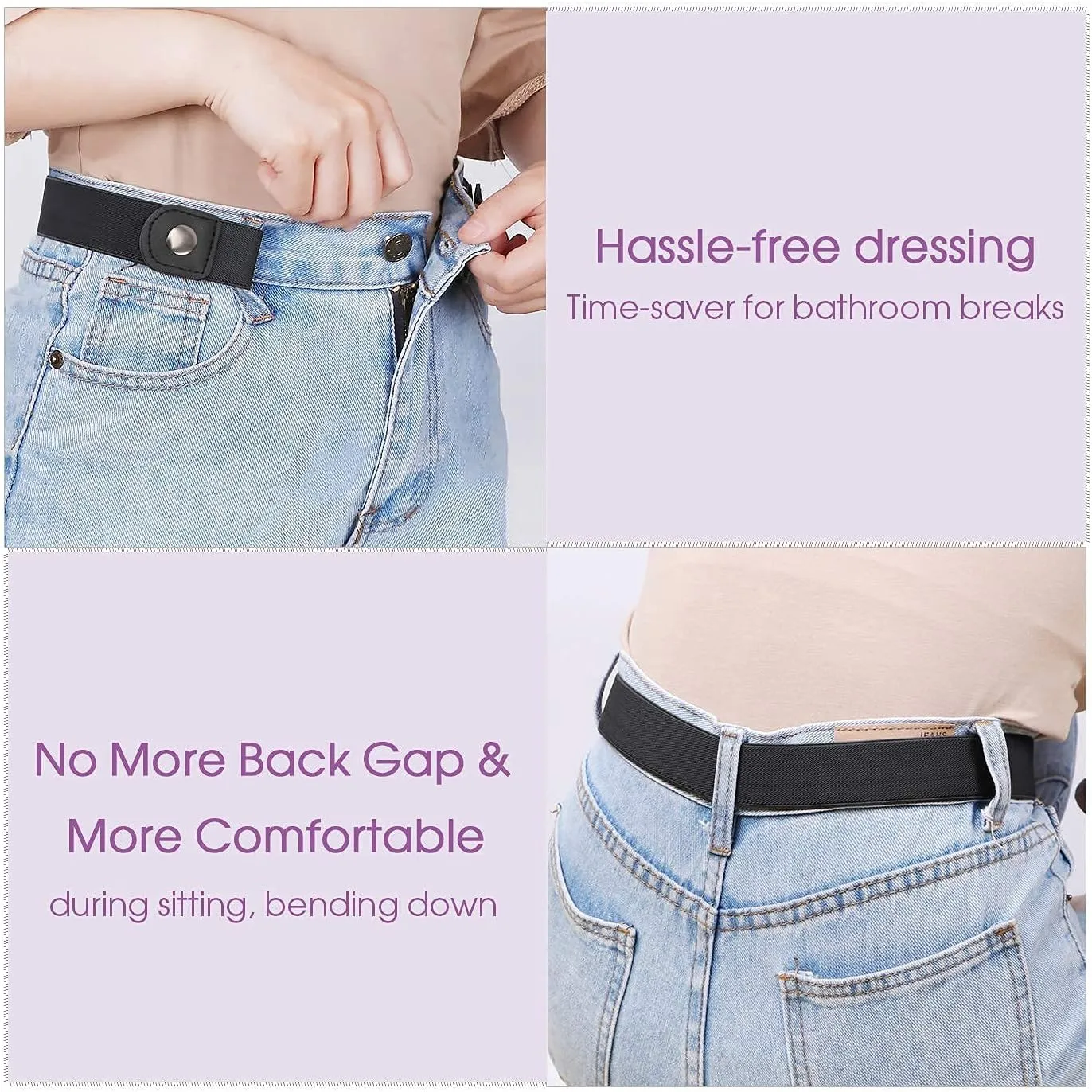 SUOSDEY No Buckle Invisible Stretch Belts for Men/Women Belt for Jeans pants No Hassle,No Bugle
