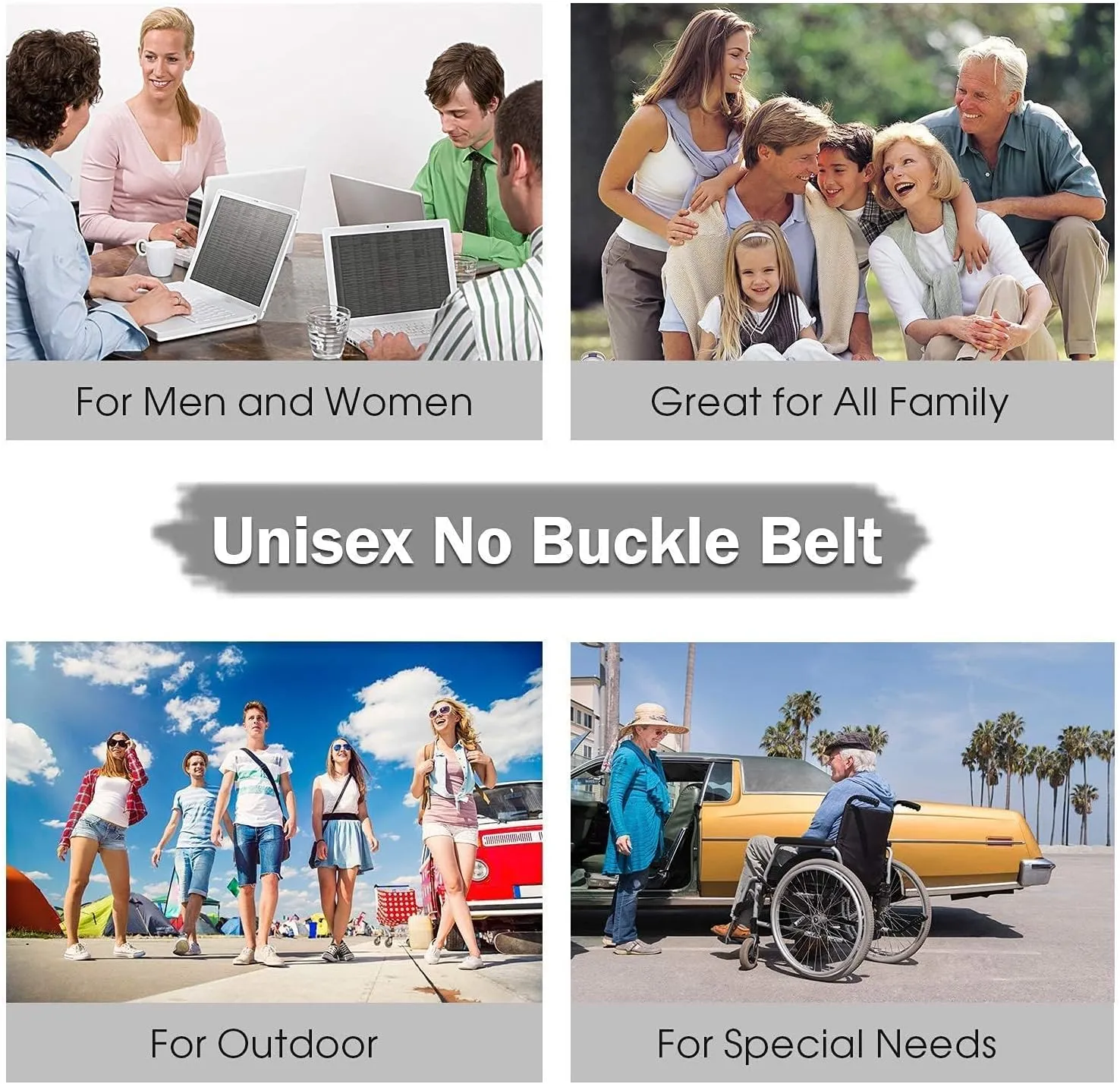 SUOSDEY No Buckle Invisible Stretch Belts for Men/Women Belt for Jeans pants No Hassle,No Bugle