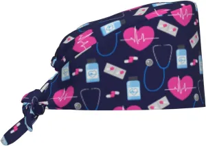 Working Cap Scrub Cap with Sweatband Adjustable Tie Back Hat for Women Nurse Dentist